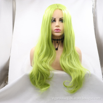 Vigorous Easy Install wave hair Lace Front Wig Natural Color Synthetic Wigs No Gel Wig Heat Resistant Fiber Hair for women